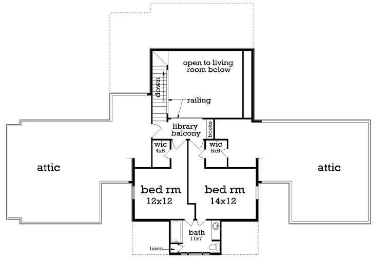 Upper level floor plan image of Oakleigh Manor - 2118 House Plan